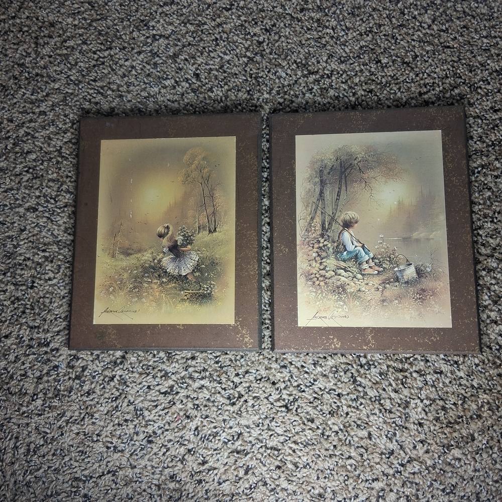 Vintage Art Prints with Children in Nature